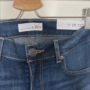 LOFT NWT Blue Denim Skinny Jeans. Size 28/6P